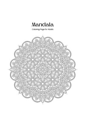 Digital Mandala Coloring Worksheets for Adults