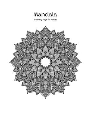 Digital Mandala Coloring Worksheets for Adults