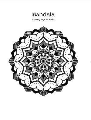 Digital Mandala Coloring Worksheets for Adults