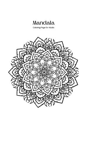 Digital Mandala Coloring Worksheets for Adults